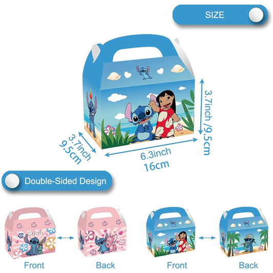 24pcs, 12Pcs, Stitch Birthday Party Supplies Kids Party Treat Boxes Candy Gift Bags Party Favors for Stitch Theme Party Decorati