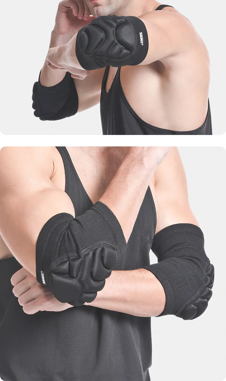 AOLIKES 1Pair Knee Elbow Pads, Thick Sponge Collisioned Kneepads for Work, Basketball Wrestling Football Volleyball Cycling