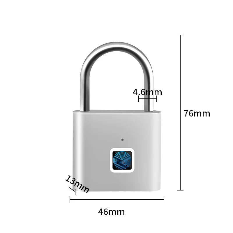 Intelligent Electronic Padlock Outdoor Waterproof Padlock Smart Fingerprint Padlock Door Anti-Theft Password Lock Cabinet