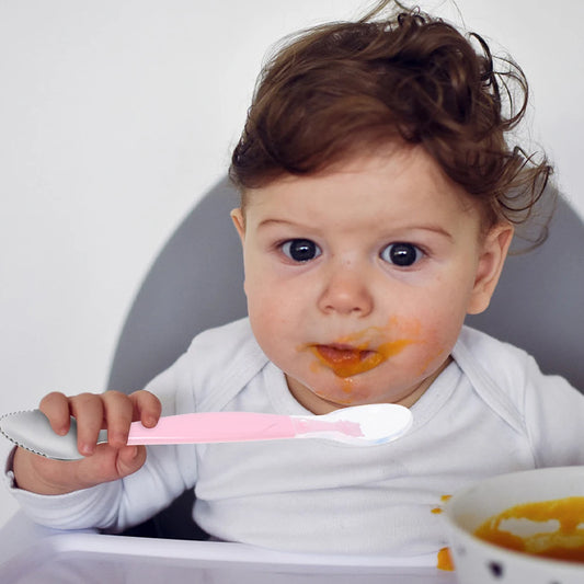 2 Pcs Double Baby Spoon Soft Silicone Dual Fruit Scraping Feeding Tool Toddler Training Spoon Yogurt Puree Food