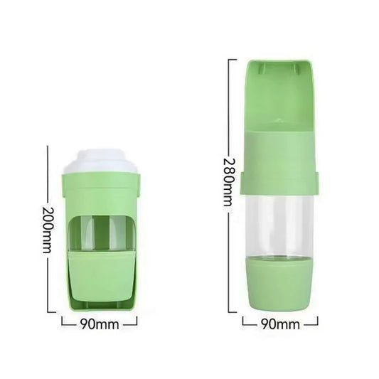 New Portable Pet Water Bottle with Food Container Foldable 2in1 Pet Travel Bowl Puppy Dog Cat Outdoor Drinking Food Feeder