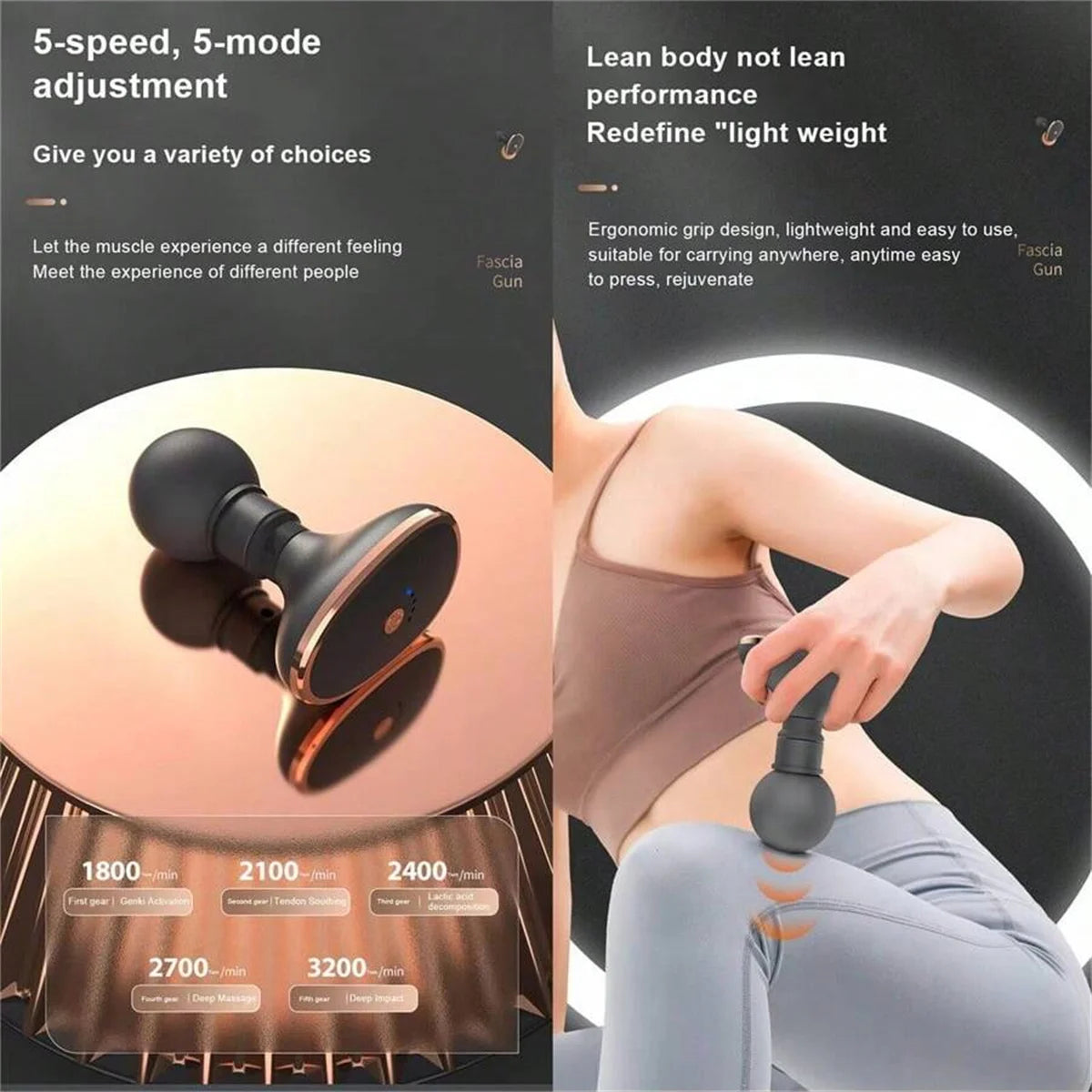 Electric Massage Gun Portable Mini Neck Back Massage Gun Deep Tissue Vibration Relief Massager Fitness for Muscle Relaxatio