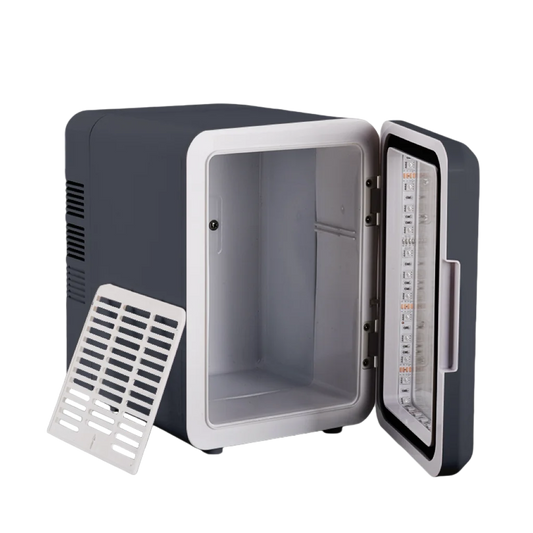 Grey Color Transparent Door Counter Drinks Cooler Freezer Table Top Small Mute Fridge Free Standing 4L Mini Fridge for Room