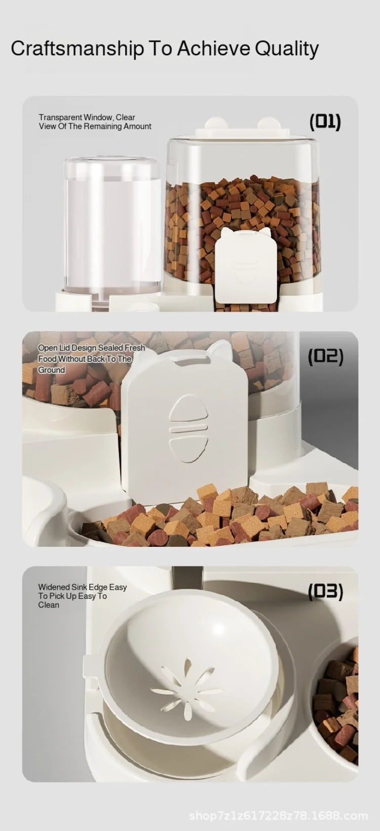 Automatic Dog Cat Feeder and Water Dispenser Gravity Food Feeder and Waterer Set with Pet Food Bowl Universal Pet Products