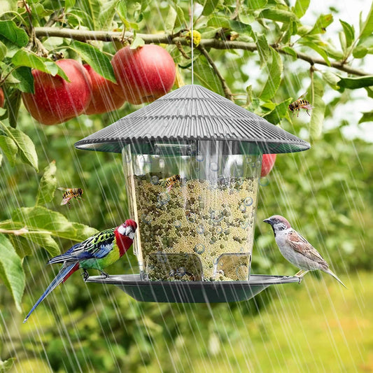 Bird Feeder For Outdoors Hanging Heavy Duty Weather Resistance Wild Bird Feeder Ideas For Bird Lovers Food Container With Rope