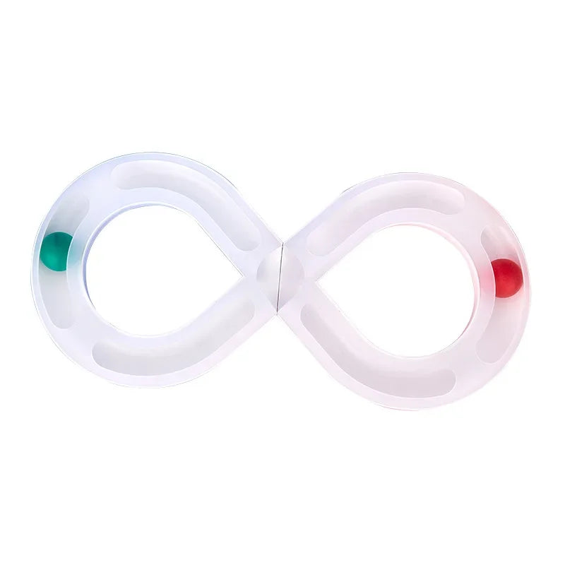 Interactive Cat Toy with S-Shaped Roller Circuit – Rotating Running Balls, Tunnel Design & Turntable Track for Kittens – Fun Pet