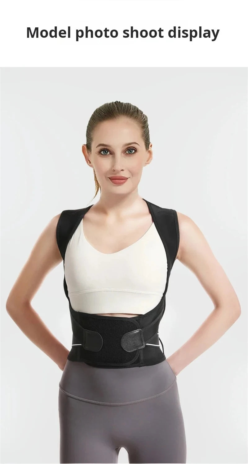 Shoulder Back Posture Corrector Support Belt with Adjustable Lumbar and Stretcher Training
