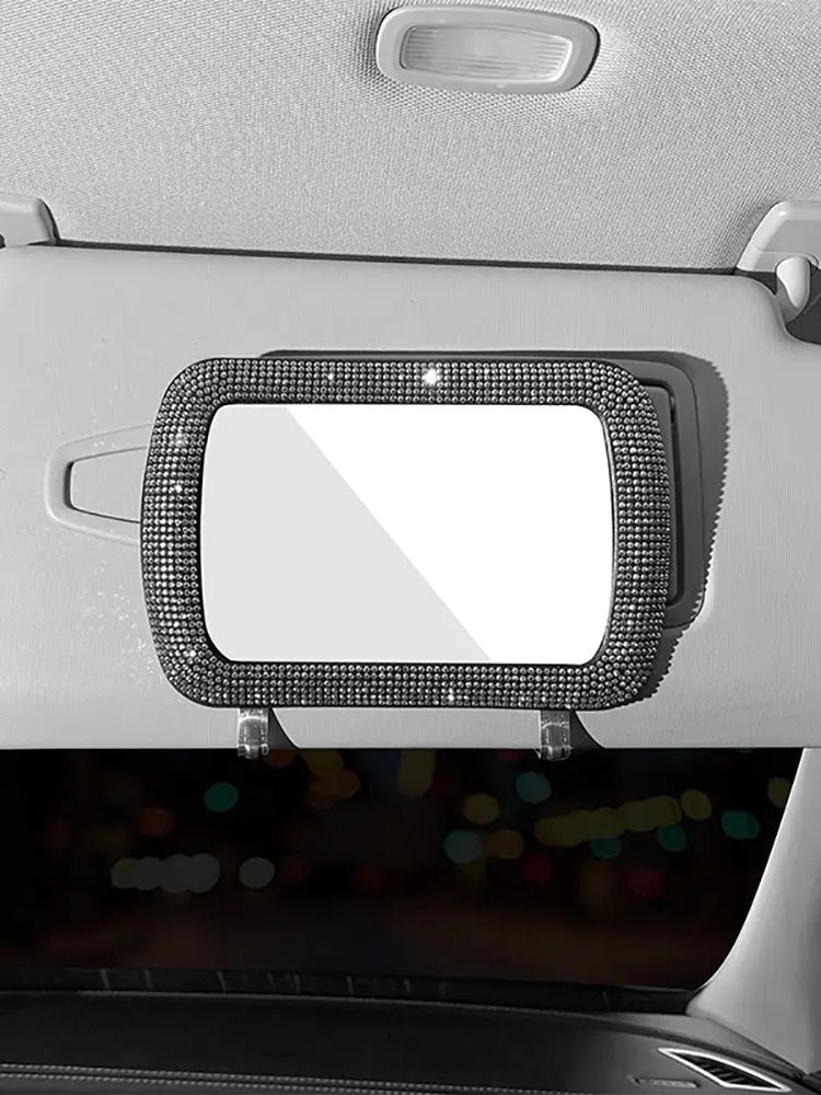 Car Sun Visor Makeup Mirror Ladies Makeup Mirror Car Decorative Mirror BlingBling Makeup Mirror Car Assessoires