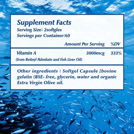 Vitamin A 10000 IU - Supports Eye and Skin Health and Boosts Immunity