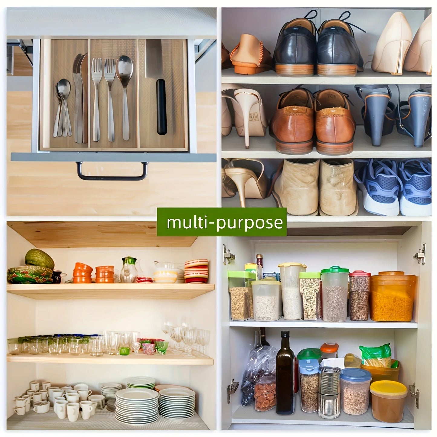 Waterproof and non-slip plastic shelf liner roll, 1 roll, multi-purpose cabinet drawer liner, suitable for kitchens