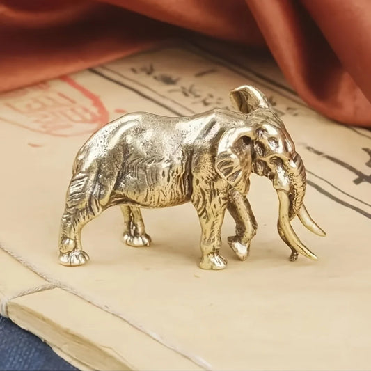 Vintage Copper Elephant Figurine - Alphabet Animal Series, Collectible Brass Mammoth Sculpture, Decorative Artisan Craft for
