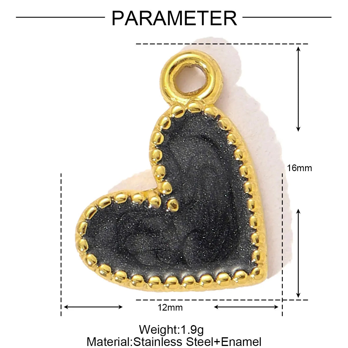 3pcs/Lot Sweet Gradient Enamel Rose Stainless Steel Diy Charm Women Rainbow Flower Waterdrop Necklace Pendant Love Heart Jewelry