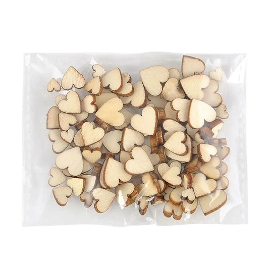 100Pcs Wooden Love Heart Table Scatter DIY Crafts Accessories Wedding Decoration Accessories Cute Home Sewing Accessories