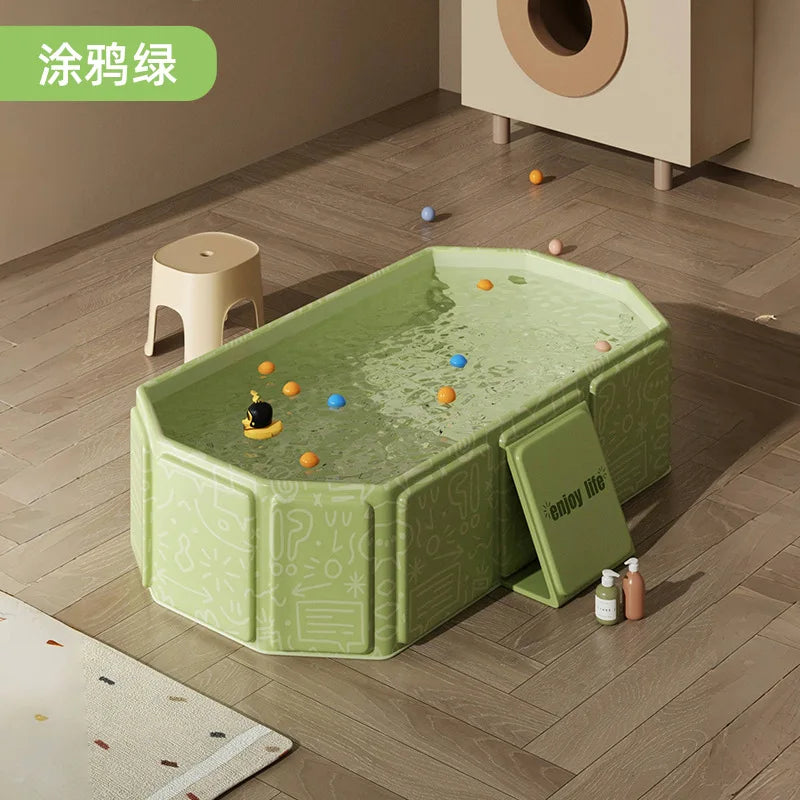 Baby Shower Basin, Large size, 0-5Year Old Children's Folding Bathtub, Baby Can Sit and Lie down, Newborn Integrated Bathtub