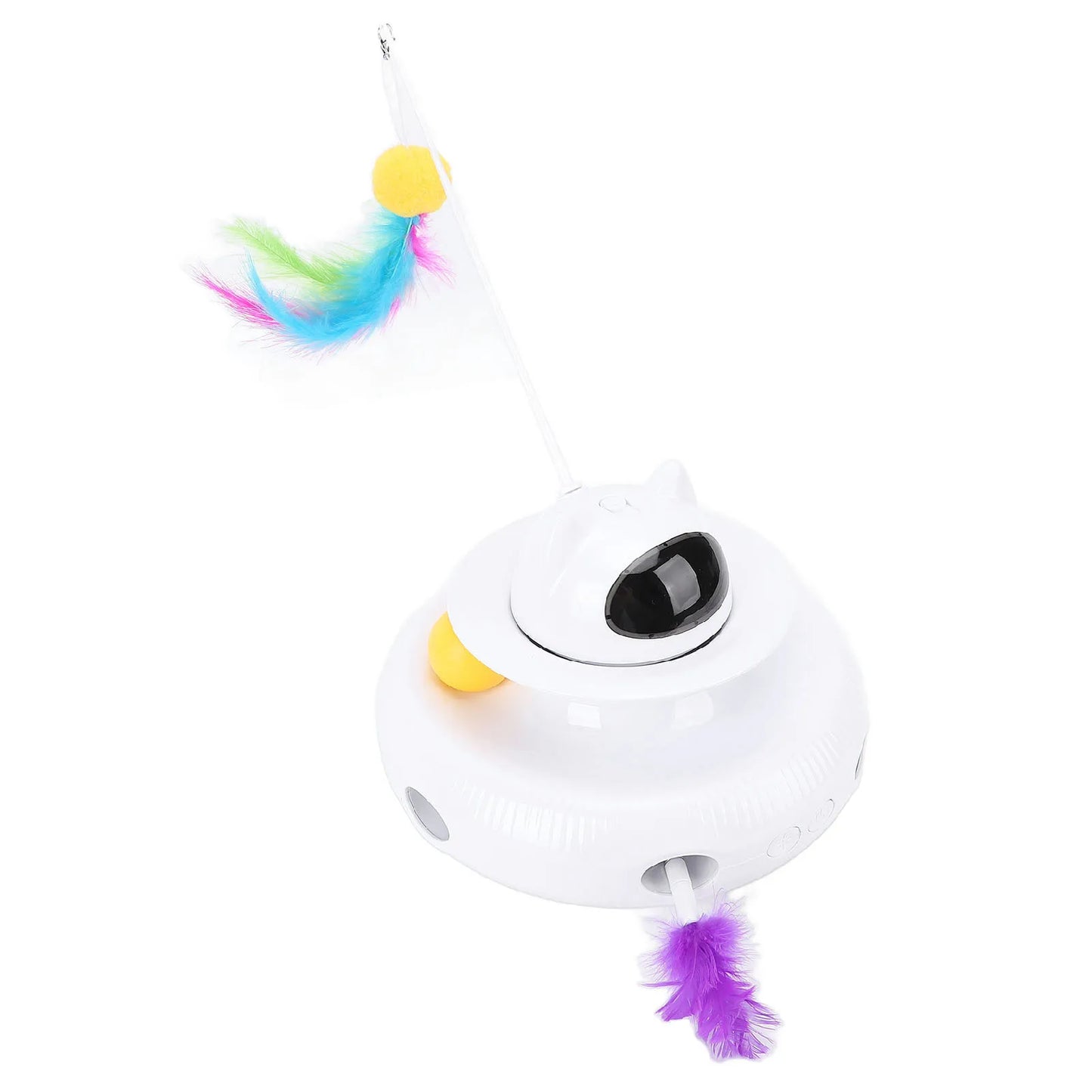 Interactive Cat Feather Toy Automatic Rotating Reduce Boredom Promote Exercising Funny Feather Electronic Cat Toy for Home