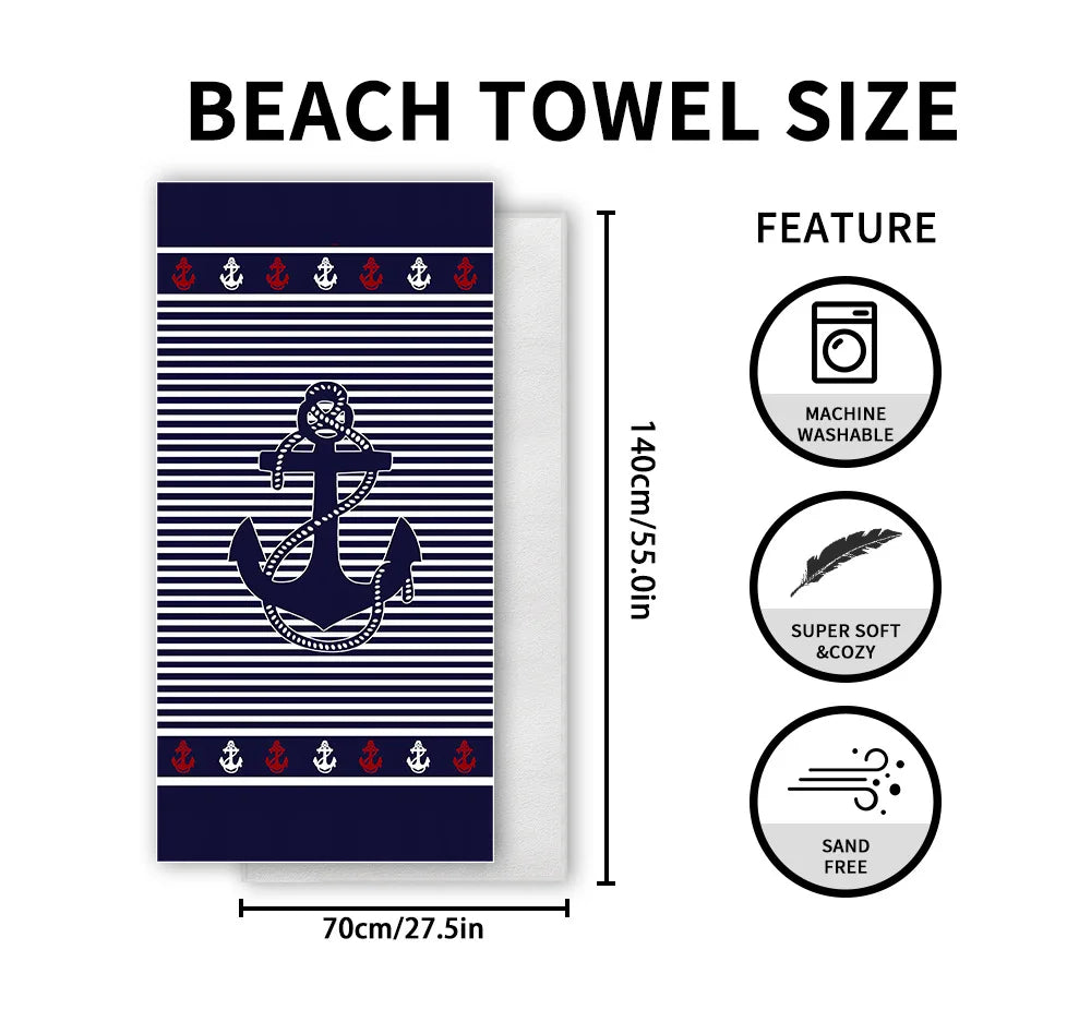 Beach Towels Large Sand Free for Adults Quick Drying Towel Swimming Super Absorbent Microfiber Bath Print Sports Surf Sea Travel