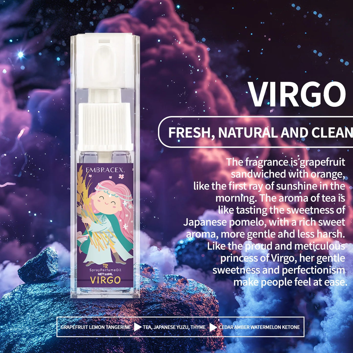 Zodiac 12 Constellation Perfume Spray Essential Oils Body Spray Fragrance Perfume For Women Parfum Gifts