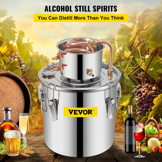 SucceBuy Moonshine Distiller Alcohol Still 12/19/30L DIY Home Wine Brandy Whiskey Distillery Kit Essential Oil Brewing Equipment