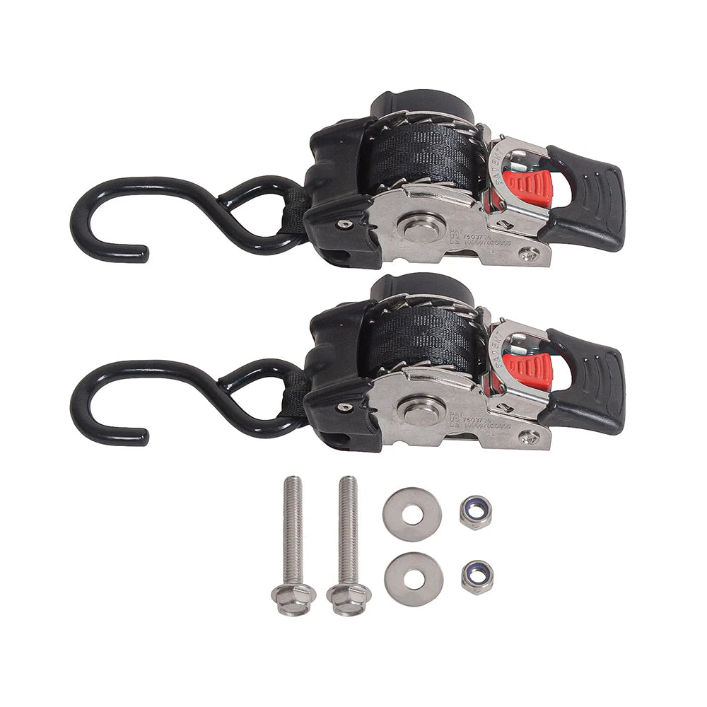 Single Hook / Double Hook Stainless Steel Auto Retractable Universal Easy To Carry Ratchet Tie Down Starp S-Hooks Trailer Towing