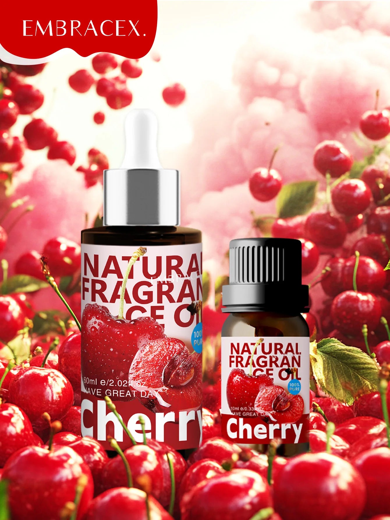 10ml+60ml Cherry Essential Oils Aromatherapy Essential Oils Cherry Fragrance Cherry Perfume Long Lasting In Car Air Freshener
