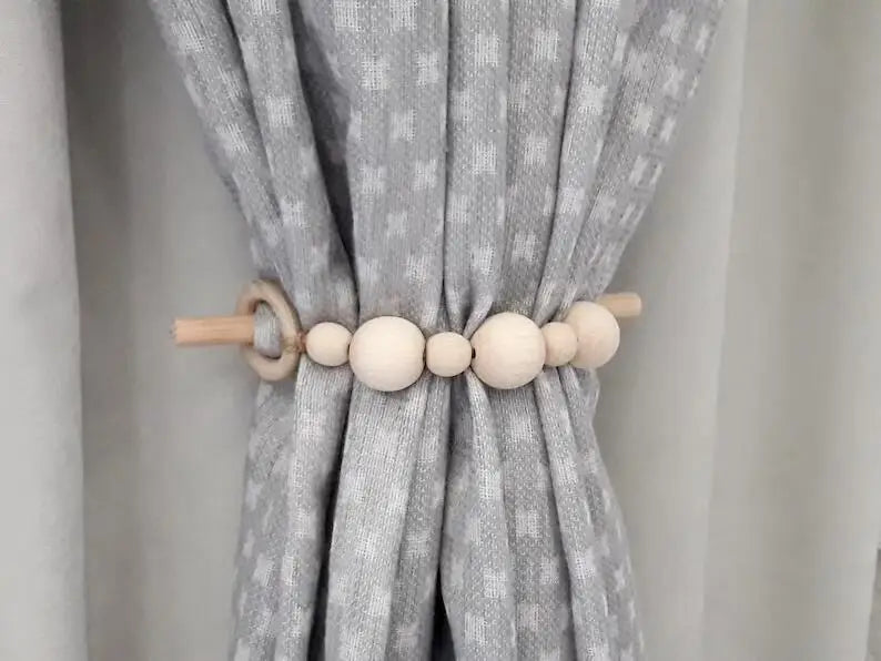 Wooden Curtain Holder Curtain Tieback Hanging wooden Curtain rope Ball Tie Back Curtain Straps Home Decoration