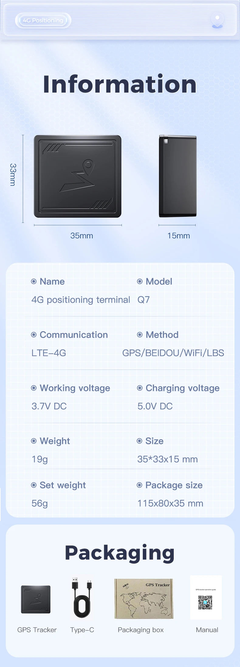 4G GPS Tracker with App Real Time Car Tracking DeviceAnti-Lost Pet Kids Bag Wallet Recording Tracking DeviceFinder Locator