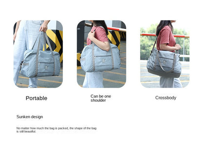 2025 Newest Moving Luggage Bag Hand-held Drawbar Travel Bag Women's Business Foldable Travel Clothing Storage Bag