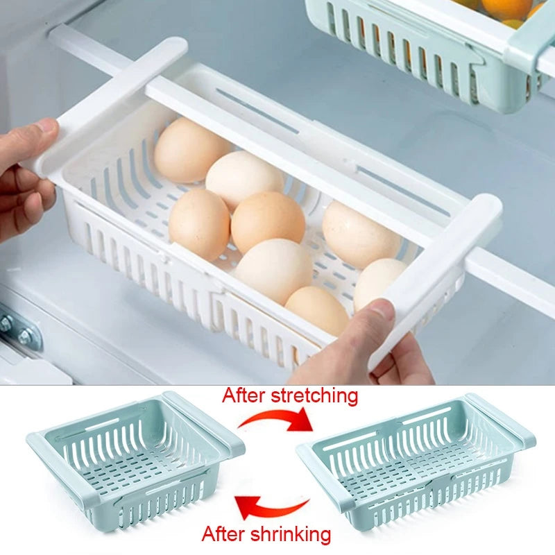 Fridge Organizer Box Multifunctional Refrigerator Preservation Pull-Out Type Classification Shelf Fresh Divider Layer Shelf