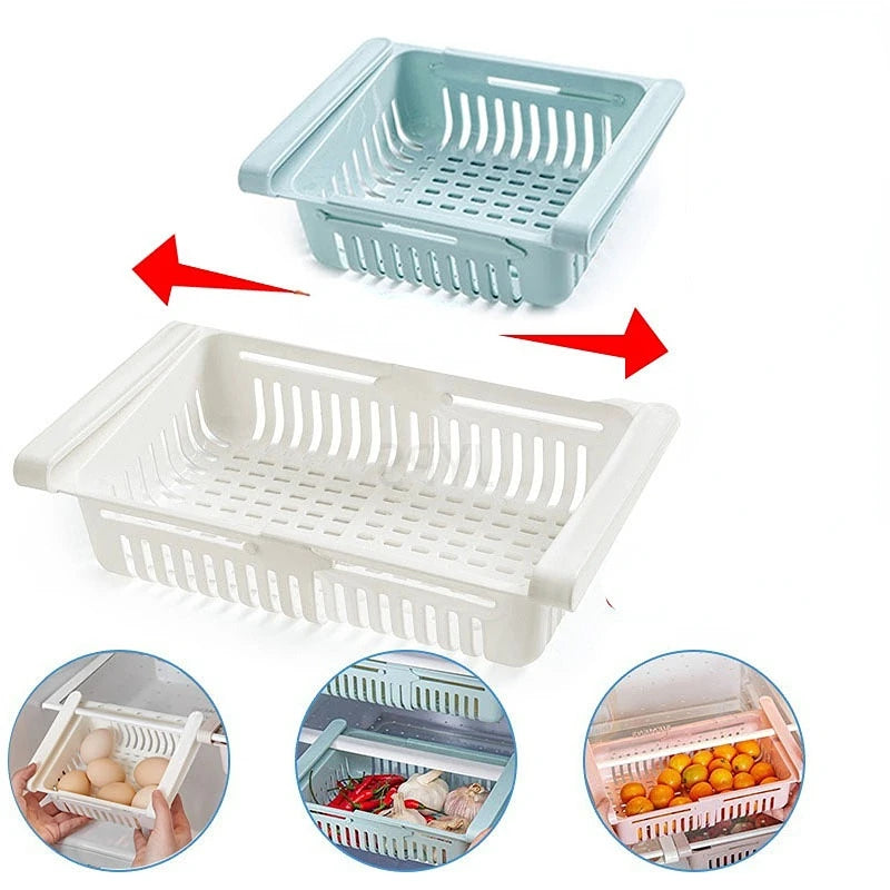 Fridge Organizer Box Multifunctional Refrigerator Preservation Pull-Out Type Classification Shelf Fresh Divider Layer Shelf