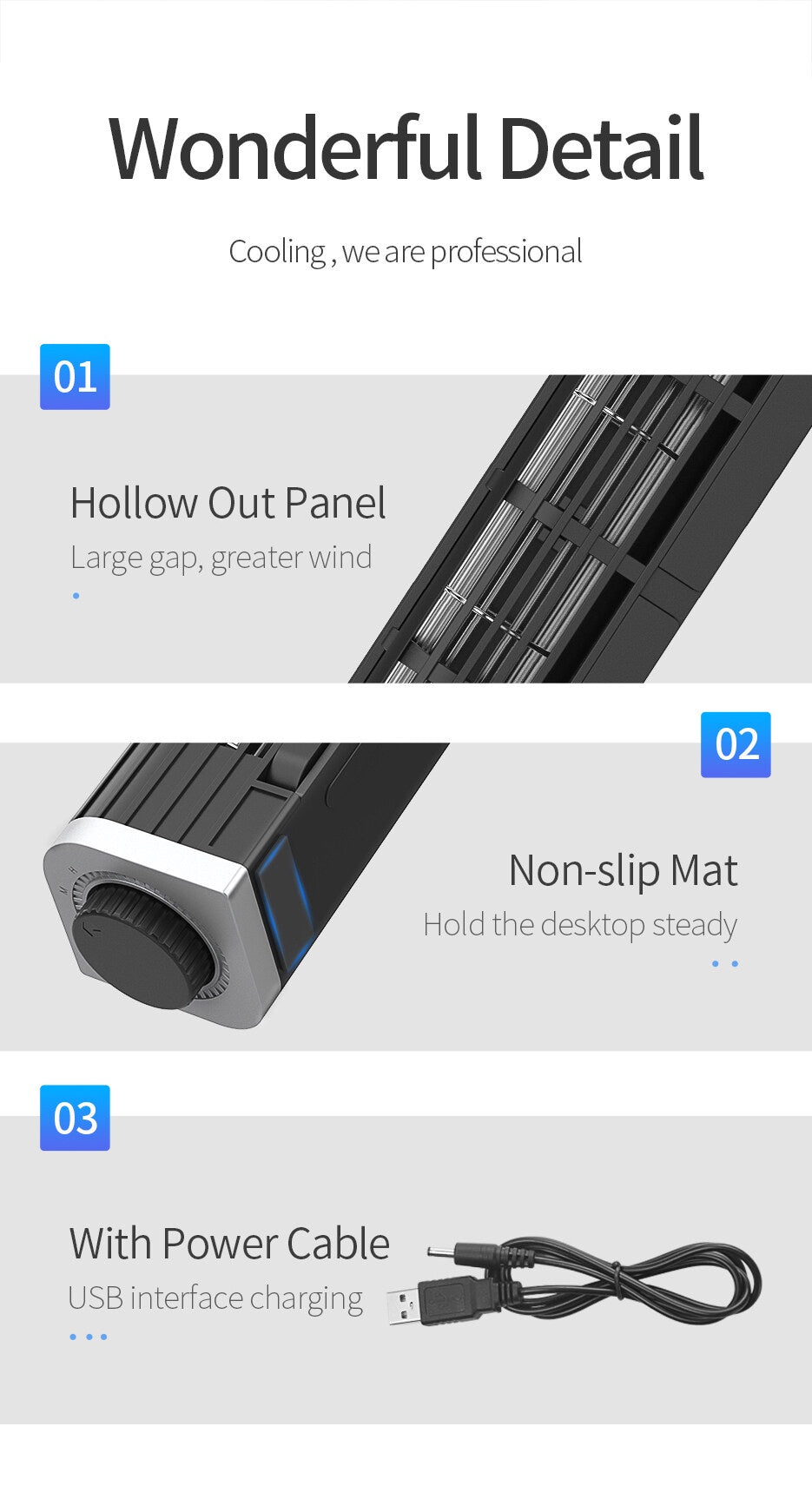 llano Laptop Radiator Laptop Cooler Laptop Stand Adjustable Size Wind Speed With RGB Light