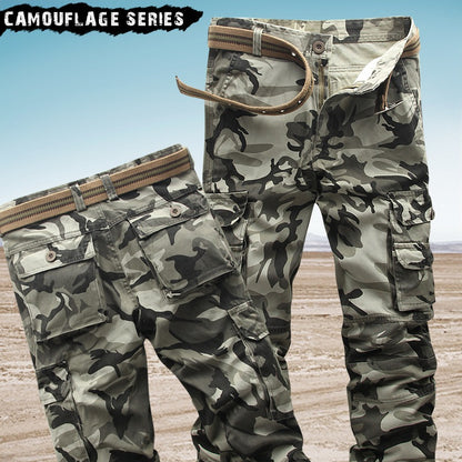 2024 Mens Trousers Autumn Army Green Fashion Men Cargo Pants Male Camouflage Pants size 38