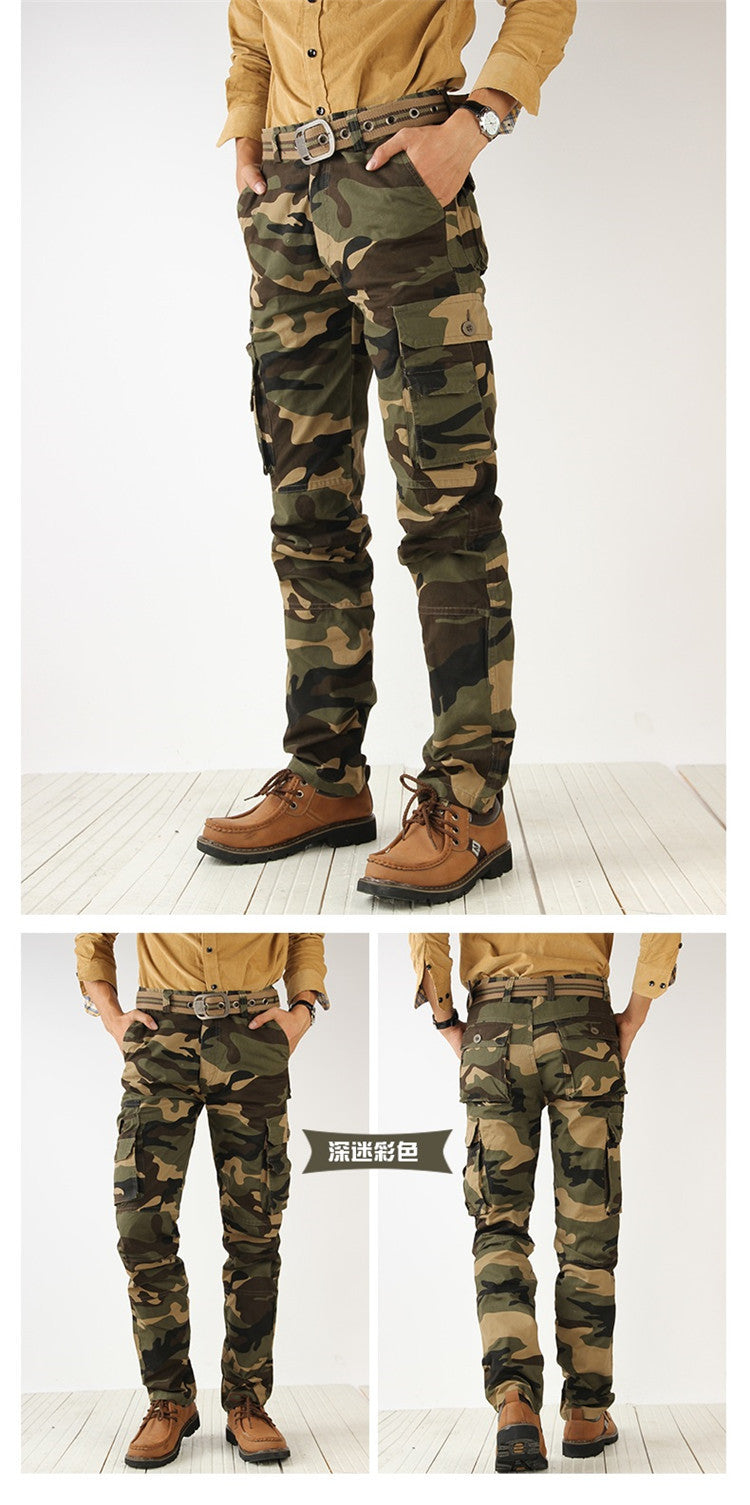 2024 Mens Trousers Autumn Army Green Fashion Men Cargo Pants Male Camouflage Pants size 38