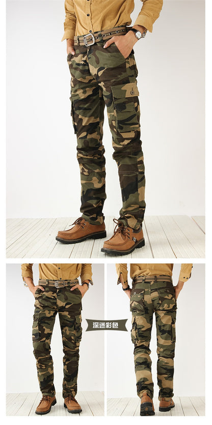2024 Mens Trousers Autumn Army Green Fashion Men Cargo Pants Male Camouflage Pants size 38