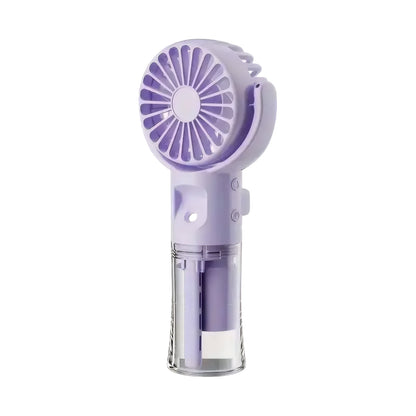 Mini Portable Handheld Fan With Spray Mister Humidifier USB Rechargeable Handheld Fan Adjustable Silent Water Spray Mist Fan
