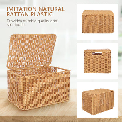 Woven Storage Basket Clothing Receiving Toy Laundry Baskets Box Decorative Pp Imitation Rattan Clothes Bins for