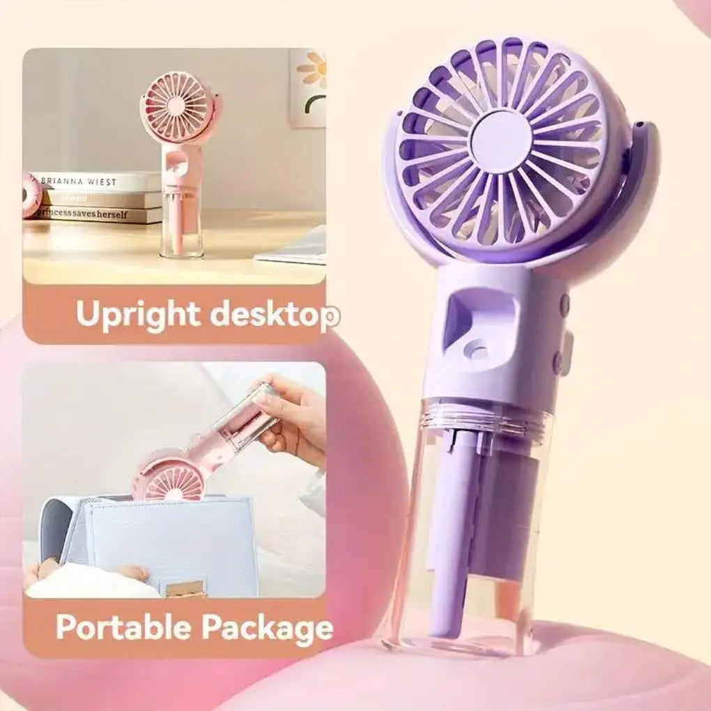 Mini Portable Handheld Fan With Spray Mister Humidifier USB Rechargeable Handheld Fan Adjustable Silent Water Spray Mist Fan