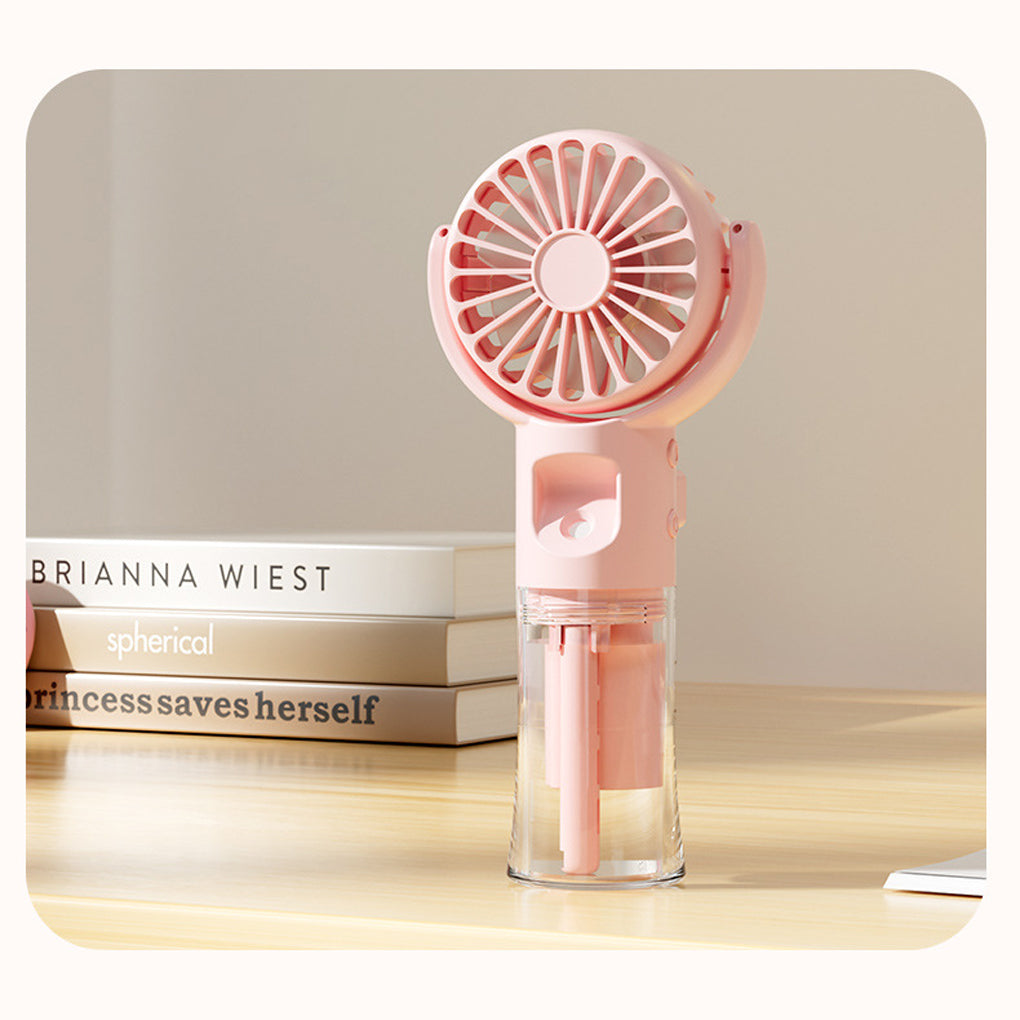 Mini Portable Handheld Fan With Spray Mister Humidifier USB Rechargeable Handheld Fan Adjustable Silent Water Spray Mist Fan