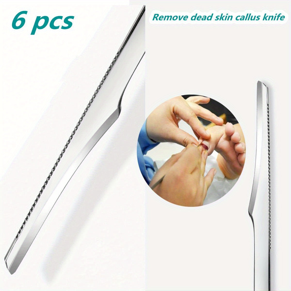 6pcs Stainless Steel Manicure Pedicure Knife To Remove Dead Skin Calluses Thick Hard Nail Clippers Acne Needle Pick Tool Set