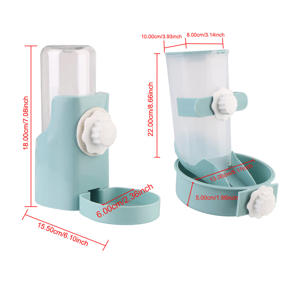 Automatic Pet Water Bottle Food Container Dispenser Bowl Cage Hanging Feeder Cats Dogs Drinking Fountain For Puppy Cats Rabbit