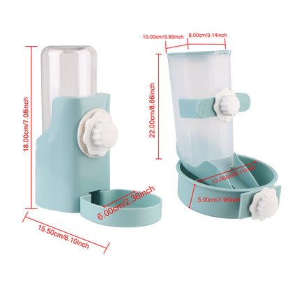 Automatic Pet Water Bottle Food Container Dispenser Bowl Cage Hanging Feeder Cats Dogs Drinking Fountain For Puppy Cats Rabbit