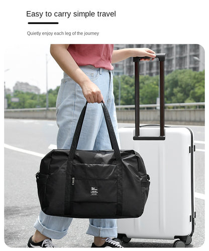 2025 Newest Moving Luggage Bag Hand-held Drawbar Travel Bag Women's Business Foldable Travel Clothing Storage Bag