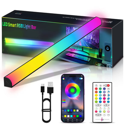 Smart RGB LED Under Monitor Light Bar Bluetooth APP Remote Control Computer Lamps Music Sync Timer Screen Hanging Desk Light