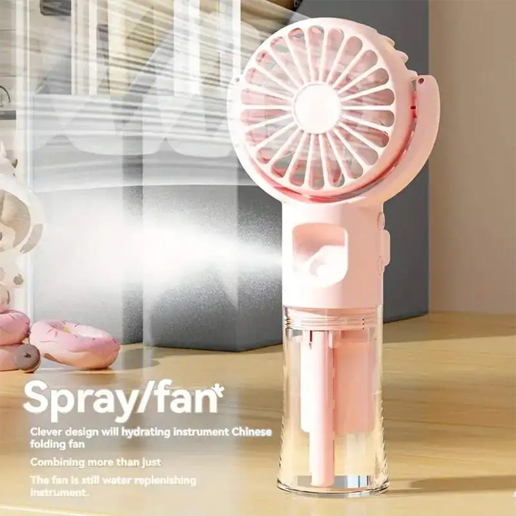 Mini Portable Handheld Fan With Spray Mister Humidifier USB Rechargeable Handheld Fan Adjustable Silent Water Spray Mist Fan