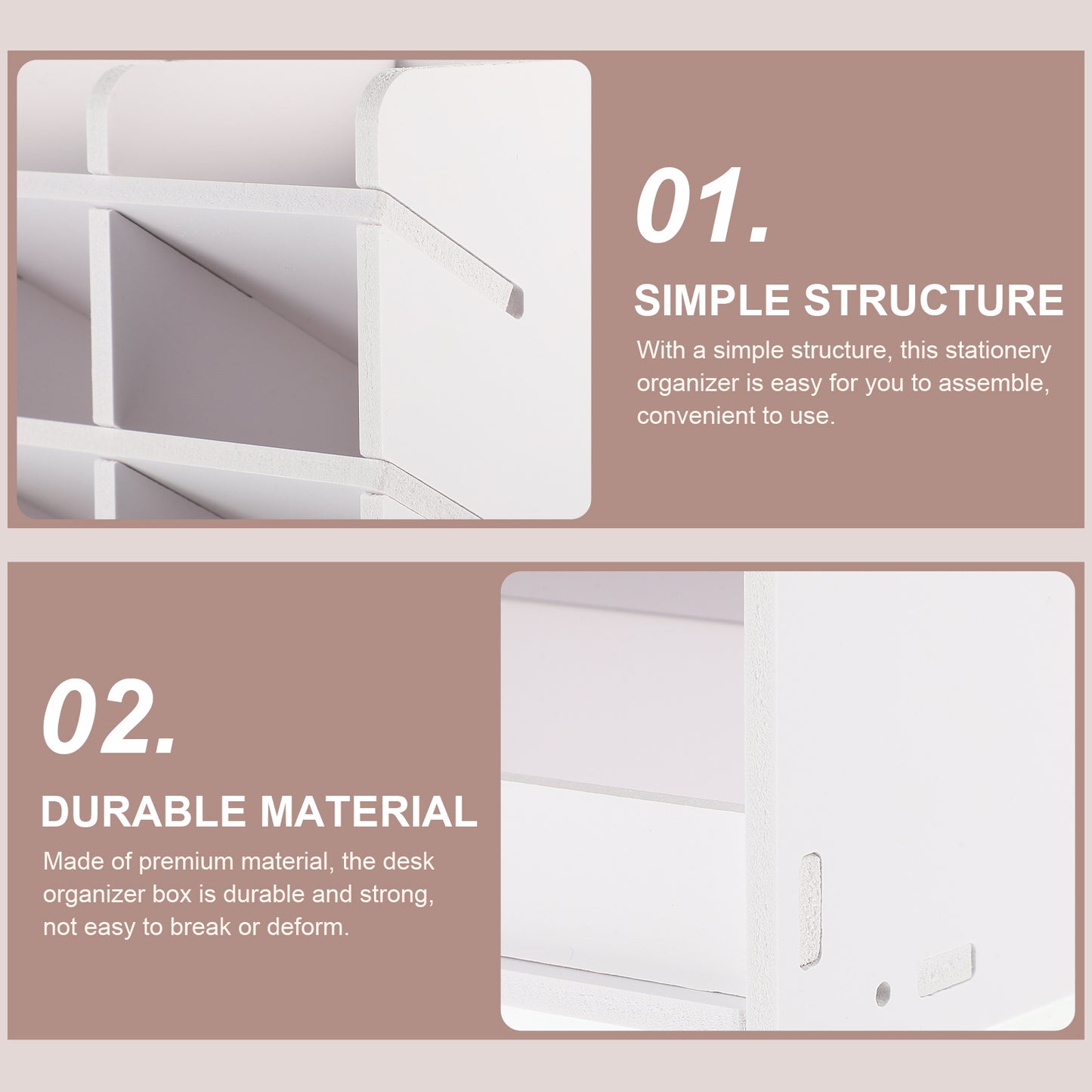 Desktop Storage Box Wood Office Stationery Organizer School Office Pen Stand Living Room Coffee Table Remote Control Organizer