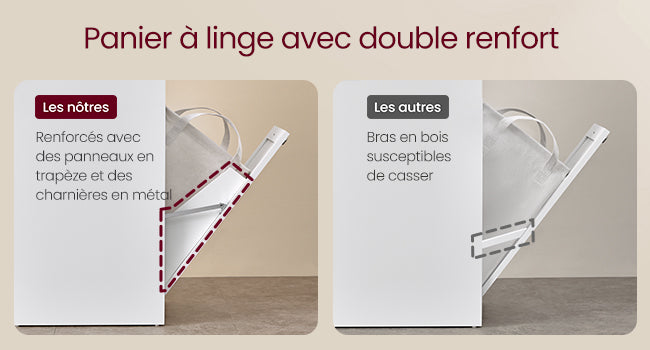 VASAGLE Bathroom Cabinet with Laundry Baskets, Bathroom Storage Unit with 2 Drawer and 2 Laundry Hampers