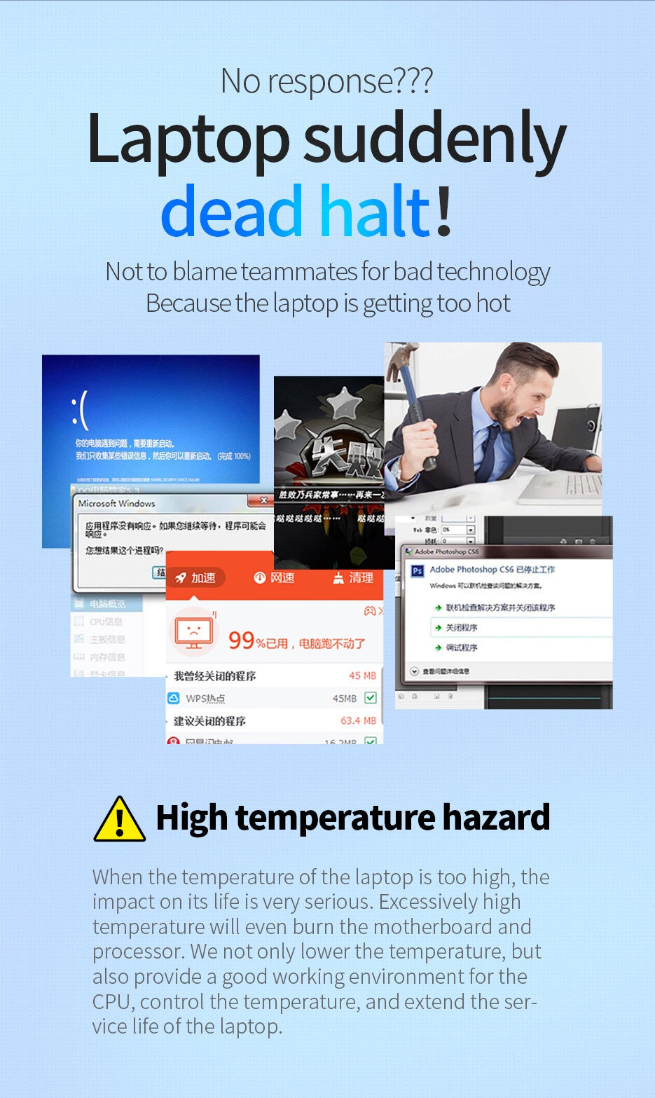 llano Laptop Radiator Laptop Cooler Laptop Stand Adjustable Size Wind Speed With RGB Light