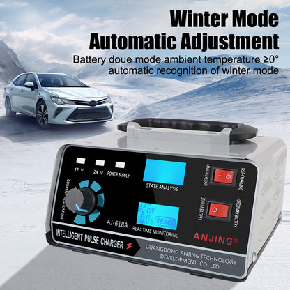 Digital LCD Display Automatic Battery-chargers For Car Truck Boat Motorcycle Five-Stage Power Puls Repair Chargers