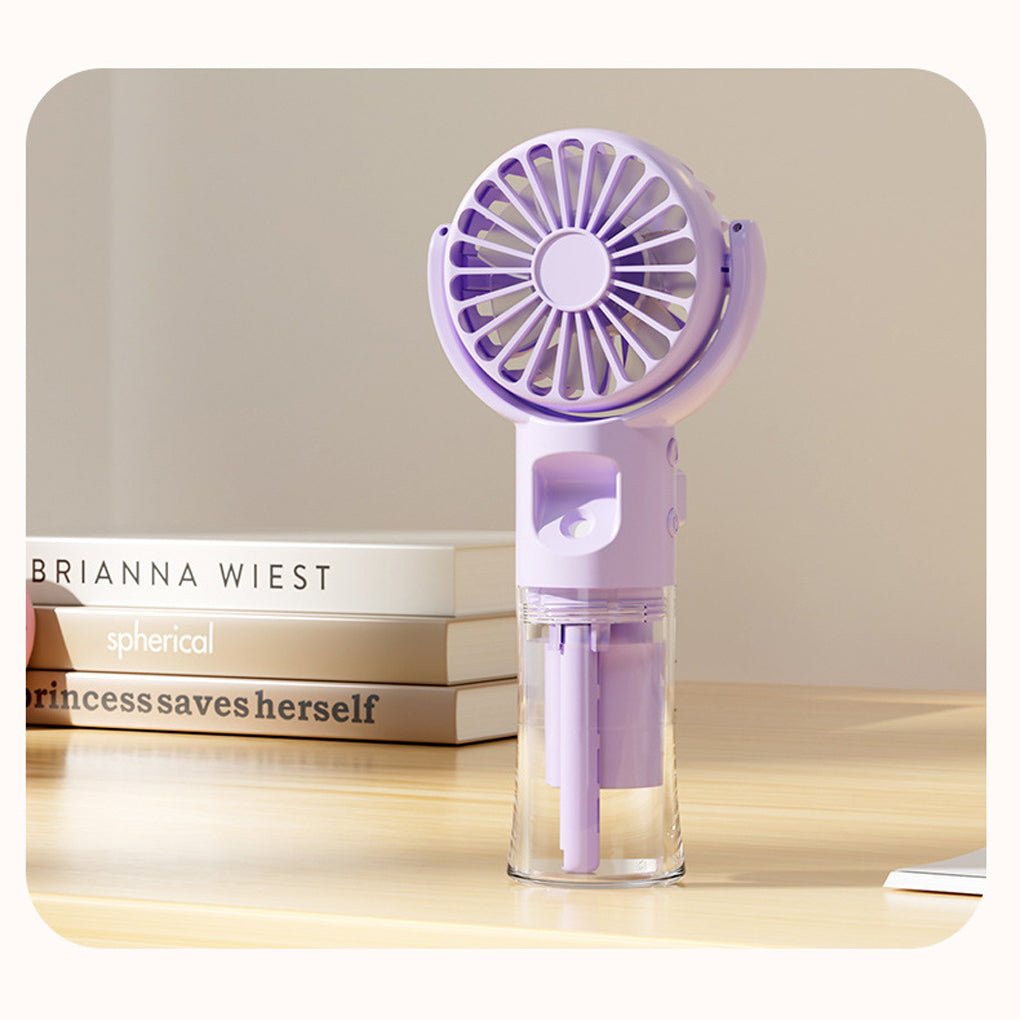 Mini Portable Handheld Fan With Spray Mister Humidifier USB Rechargeable Handheld Fan Adjustable Silent Water Spray Mist Fan