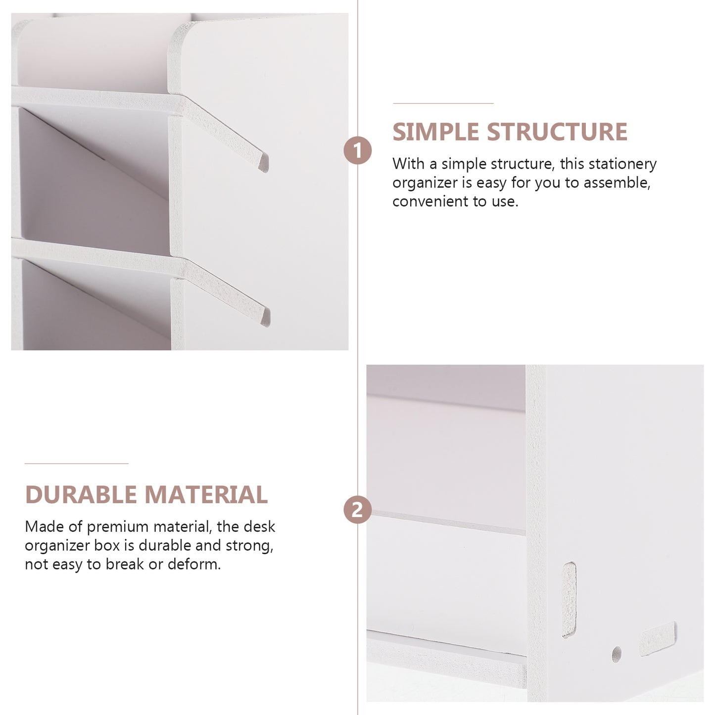 Desktop Storage Box Wood Office Stationery Organizer School Office Pen Stand Living Room Coffee Table Remote Control Organizer