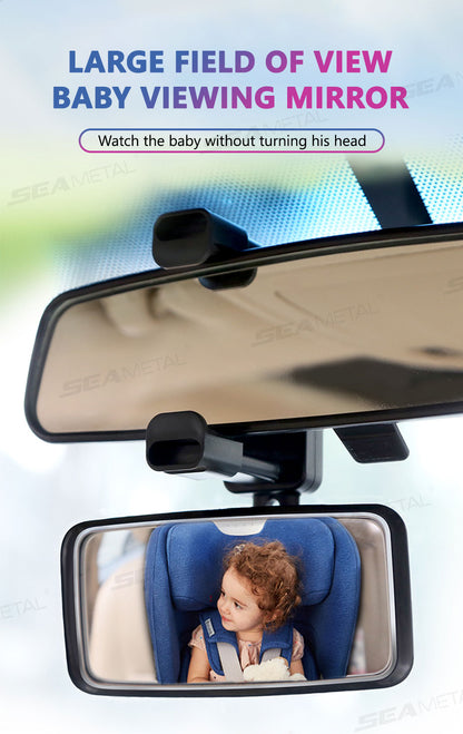 SEAMETAL Car Baby Observing Mirror Wide Angle Curve Rearview Baby Mirror 360-Degree Rotation Safe Driving Car Auxiliary Mirror